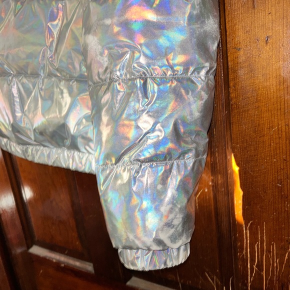 Rare Victoria’s Secret Pink Rainbow Iridescent Puffer Coat Size Large ON HOLD - Picture 5 of 8